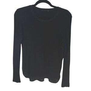 2/$25 Zara W&B Black Small Long Sleeve Top Round Neck Pullover
